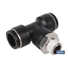 RACOR ROSCADO PLASTICO T , T-6, R-3/8 VENTA UNITARIA