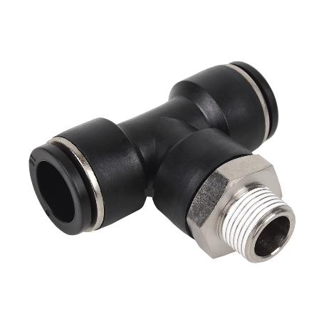 RACOR ROSCADO PLASTICO T , T-8, R-1/4   CAJA 10 UNID.