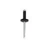 REMACHE FLOR ALA ANCHA NEGRO 4 X 16 MM   CAJA 500 UNID.