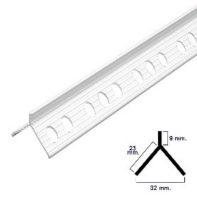 GUARDAVIVOS PVC FLECHA PARA MORTERO BARRA 2,5 METROS