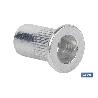 TUERCAS REMACHABLES CILÍNDRICAS RANURADAS FONDO ABIERTO CABEZA ANCHA ALUMINIO M10 X 22   CAJA 200 UNID.
