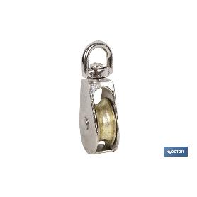 POLEA SIMPLE GIRATORIA NIQUELADA (Ø12MM) VENTA UNITARIA