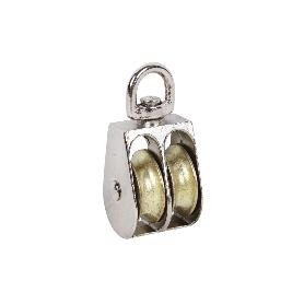 POLEA DOBLE GIRATORIA NIQUELADA (Ø30MM)   CAJA 25 UNID.