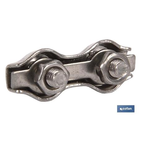 SUJETACABLES PLANOS DOBLES INOX. M-3 VENTA UNITARIA
