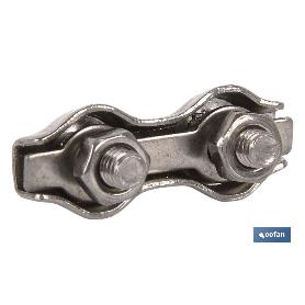 SUJETACABLES PLANOS DOBLES INOX. M-6 VENTA UNITARIA