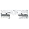 PLACA COLGADOR DOBLE 130 MM CON HUECO 42 MM VENTA UNITARIA