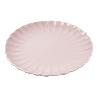 VAJILLA DE PORCELANA EN RELIEVE COLOR ROSA NUDE ESMALTADO 16 PIEZAS