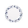 VAJILLA DE PORCELANA CON DETALLE FLORAL AZUL ESMALTADO DE FORMA IRREGULAR 18 PIEZAS