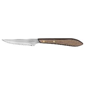 PACK 3 CUCHILLO CHULETERO MICRODENTADO HOJA 10CM  MODELO GULASH COLOR NOGAL
