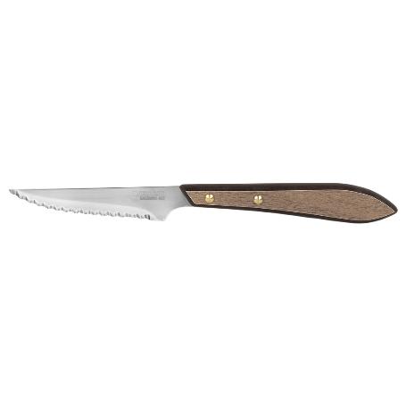 PACK 3 CUCHILLO CHULETERO MICRODENTADO HOJA 10CM  MODELO GULASH COLOR NOGAL