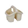 ESCURRECUBIERTOS  CON ASA BEIGE 19.5X15.5X16CM   CAJA 6 UNID.