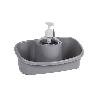 ESTROPAJERO CON DOSIFICADOR GRIS CLARO 26X13X16.5CM   CAJA 6 UNID.