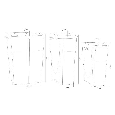 CUBO DE BASURA PARA RECICLAR 45 LITROS  COLOR AMARILLO 36.5 X 36 X 51  CM