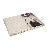 MANTEL ANTIMANCHAS RESINADO CONFECCIONADO 1,40 X 1.80 M 50% PES 45% CO 5% LUREX LINEAS DE ORO