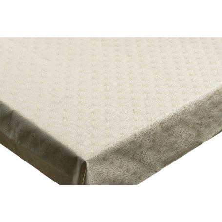 MANTEL ANTIMANCHAS RESINADO CONFECCIONADO 1,40 X 2,50 M 50% PES 45% CO 5% LUREX LINEAS DE ORO