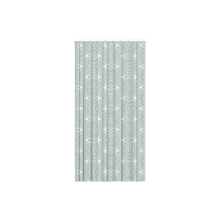 CORTINA DE BAÑO HEXAGONOS  POLIÉSTER 140X200