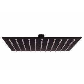 CABEZAL DE DUCHA CUADRADO EXTRAFINO DE ACERO INOXIDABLE 304 NEGRO MATE 24,5 X 24,5 CM