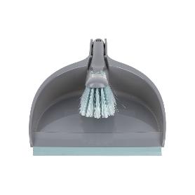 SET DE CEPILLO CON PALA Y BORDE DE GOMA COLOR TURQUESA/GRIS 33 X 23 X 9 CM