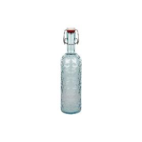 BOTELLA DE VIDRIO TRANSPARENTE AZUL CLARO CON CIERRE DE ESTRIBO 1 L VENTA UNITARIA