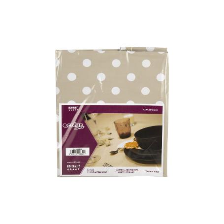 MANTEL ANTIMANCHA LUNARES BEIGE 1,40 X 1,40