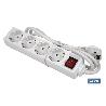 BASE MÚLTIPLE 4T. 1,4M CABLE C/INT. (16A-250V)