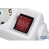 BASE MÚLTIPLE 5T. 1,4M CABLE C/INT. (16A-250V)