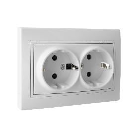 BASE DOBLE BIPOLAR MODELO PACIFIC 16A250V CON OBTURADOR Y EMBORNAMIENTO POR TORNILLO
