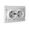 BASE DOBLE BIPOLAR MODELO PACIFIC 16A250V CON OBTURADOR Y EMBORNAMIENTO POR TORNILLO