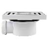 VÁLVULA SIFÓNICA SUMIDERO 146X146 MM CON SALIDA Ø32-40 Y TAPA ACERO INOX.