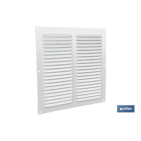 REJILLA DE VENTILACIÓN ALUMINIO BLANCO 25 X 25 CM   CAJA 5 UNID.
