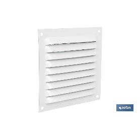 REJILLA DE VENTILACIÓN ALUMINIO BLANCO CON MOSQUITERA 10 X 10 CM VENTA UNITARIA