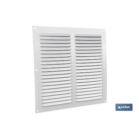 REJILLA DE VENTILACIÓN ALUMINIO BLANCO CON MOSQUITERA 25 X 25 CM   CAJA 5 UNID.