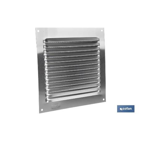 REJILLA DE VENTILACIÓN ALUMINIO CON MOSQUITERA 15 X 15 CM VENTA UNITARIA