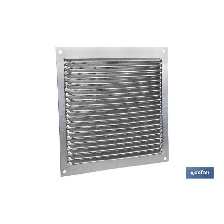 REJILLA DE VENTILACIÓN ALUMINIO CON MOSQUITERA 17 X 17 CM   CAJA 5 UNID.