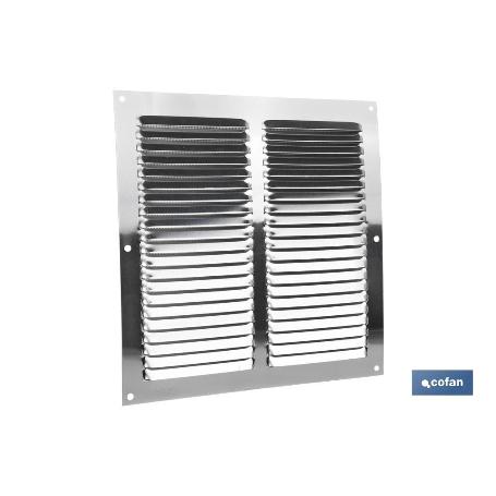 REJILLA DE VENTILACIÓN ALUMINIO CON MOSQUITERA 25 X 25 CM   CAJA 5 UNID.