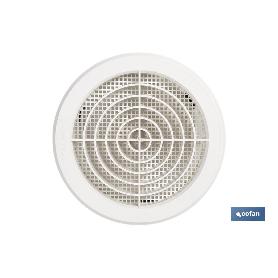 REJILLA DE VENTILACIÓN ABS BLANCO PARA EMPOTRAR A TUBO CON CLIP Ø12-14 CM VENTA UNITARIA