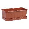 JARDINERA MARRON MODELO AZAHAR 50 X 21.5 X 16 + PLATO 48 X 19.5 CM VENTA UNITARIA