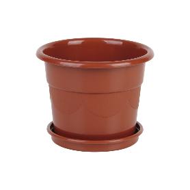 MACETA DALIA COLOR MARRON  23.5X20+ PLATO 20CM   CAJA 12 UNID.