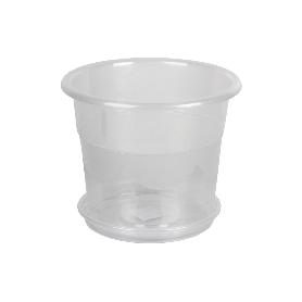 MACETA ORQUIDEA TRANSPARENTE 23.5X20+ PLATO 20CM VENTA UNITARIA