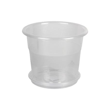 MACETA ORQUIDEA TRANSPARENTE 23.5X20+ PLATO 20CM VENTA UNITARIA