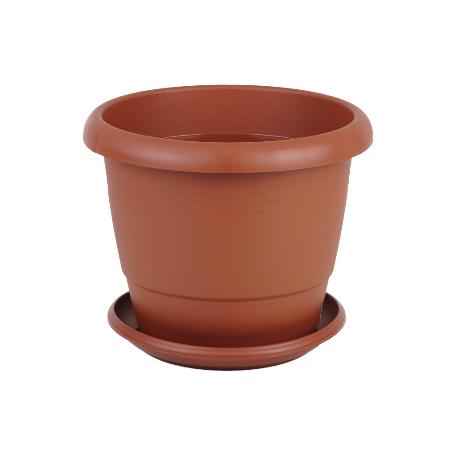 MACETA MARRON MODELO GARDENIA 22X18+PLATO18.5CM   CAJA 12 UNID.