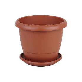 MACETA MARRON MODELO GARDENIA 22X18+PLATO18.5CM VENTA UNITARIA