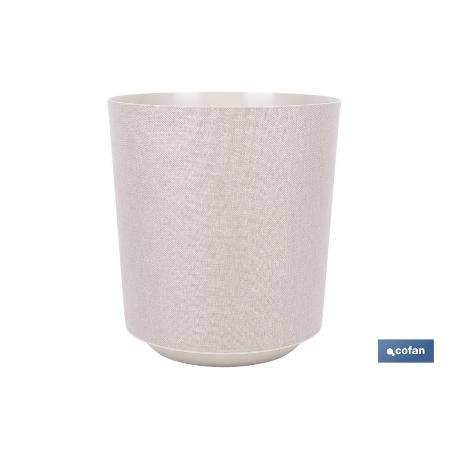 MACETA O MACETERO GAMA TEXTIL COLOR BEIGE PP Ø 254 X 269 MM 10,5 L   CAJA 4 UNID.