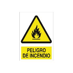 SEÑAL POLIESTIRENO 420X297 MM. PELIGRO DE INCENDIO
