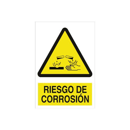 SEÑAL POLIESTIRENO 297X210MM RIESGO DE CORROSIÓN