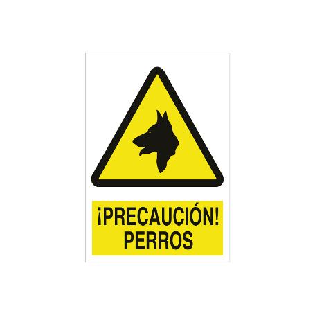 SEÑAL ADHESIVA 297X210MM. ¡PRECAUCIÓN! PERROS