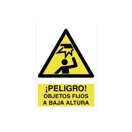 SEÑAL POLIESTIRENO 297X210 MM. ¡PELIGRO! OBJETOS FIJOS A BAJA ALTURA