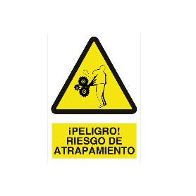 SEÑAL ADHESIVA 210X148MM. ¡PELIGRO! RIESGO DE ATRAPAMIENTO