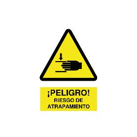 SEÑAL ADHESIVA 297X210MM. ¡PELIGRO! RIESGO DE ATRAPAMIENTO