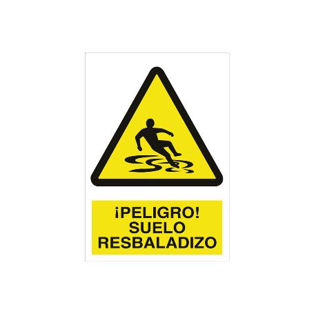 SEÑAL POLIESTIRENO 297X210 MM. ¡PELIGRO! SUELO RESBALADIZO